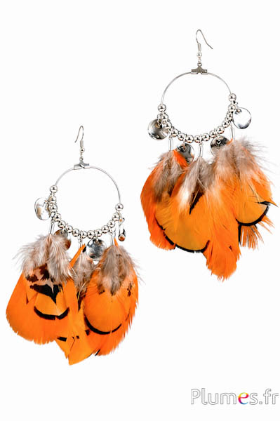 Orecchini - lunghezza 10 cm - arancione